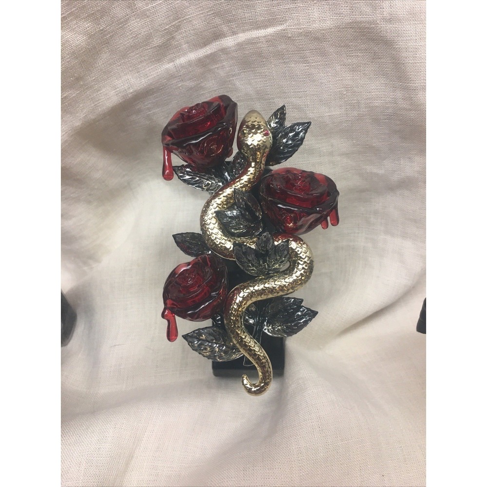 Bath & Body Works Gold Silver Snake & Roses Wallflower Plug In For Bulbs - Picture 2 of 3